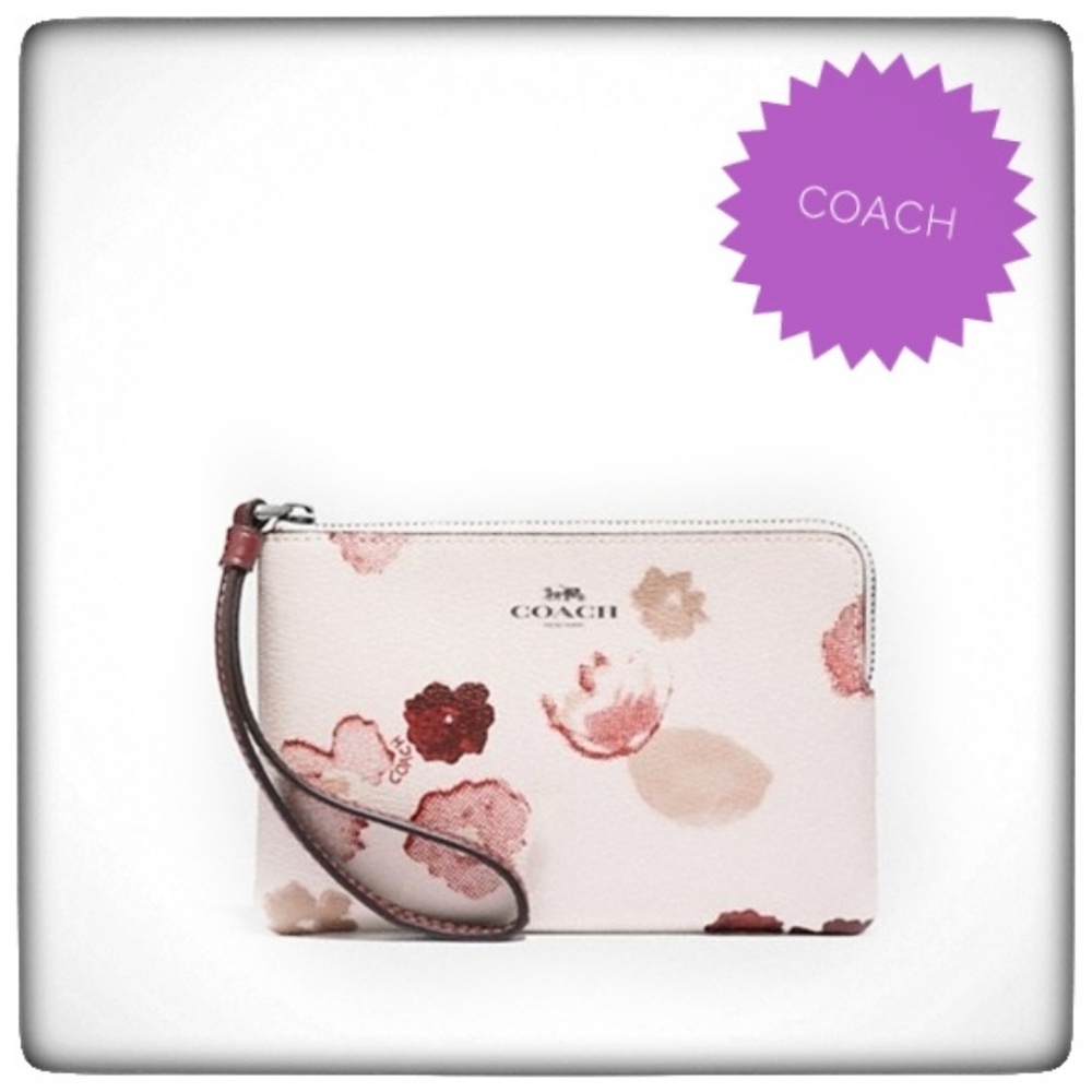 NWT Corner Zip Wristlett Floral Print F39056 - Picture 1 of 2